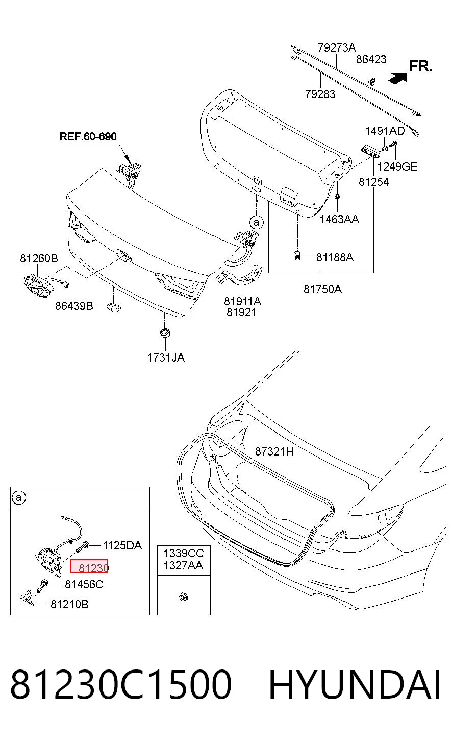 81230C1500 Hyundai/Kia Замок п'ятих дверей