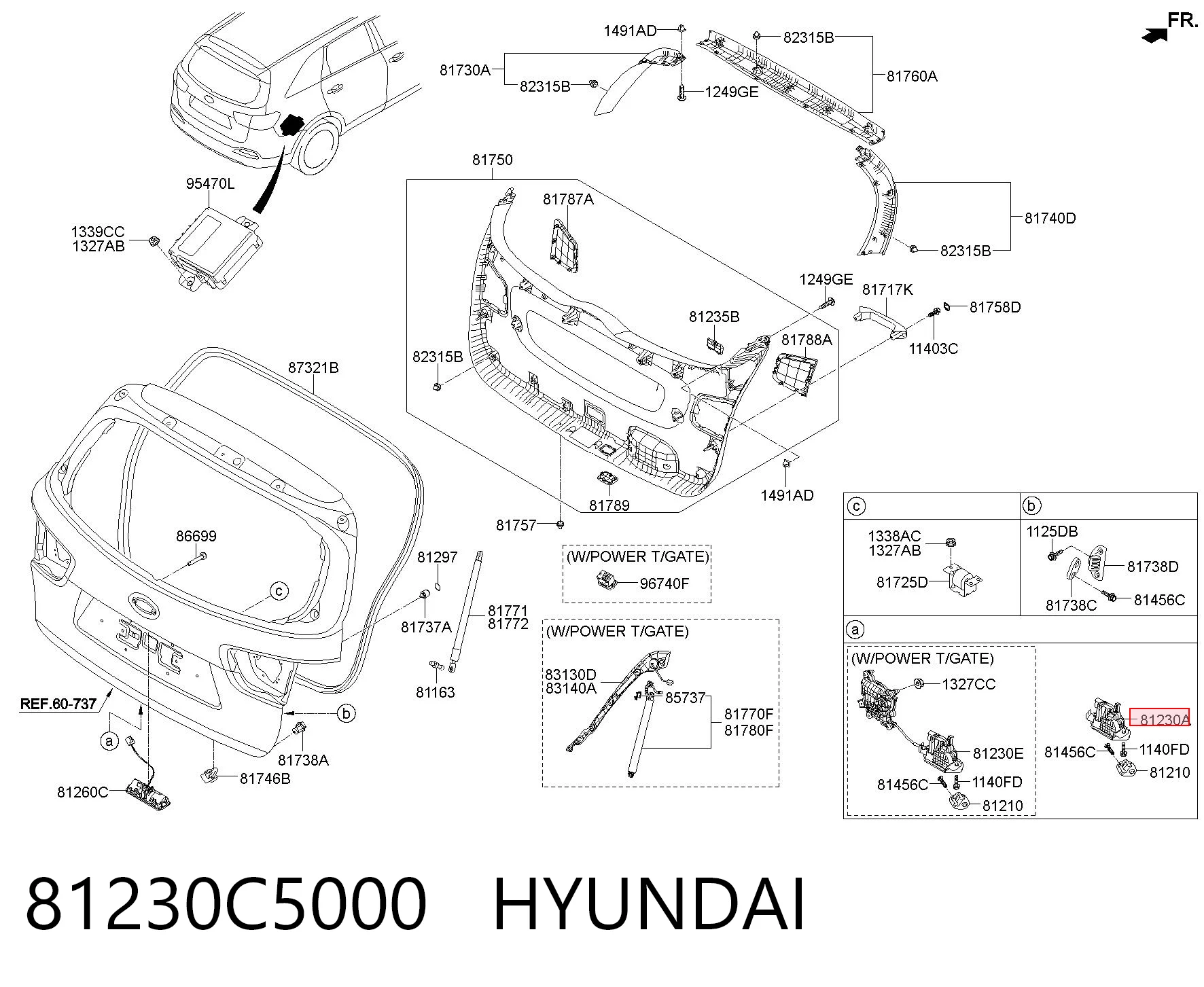 81230C5000 Hyundai/Kia Замок п'ятих дверей