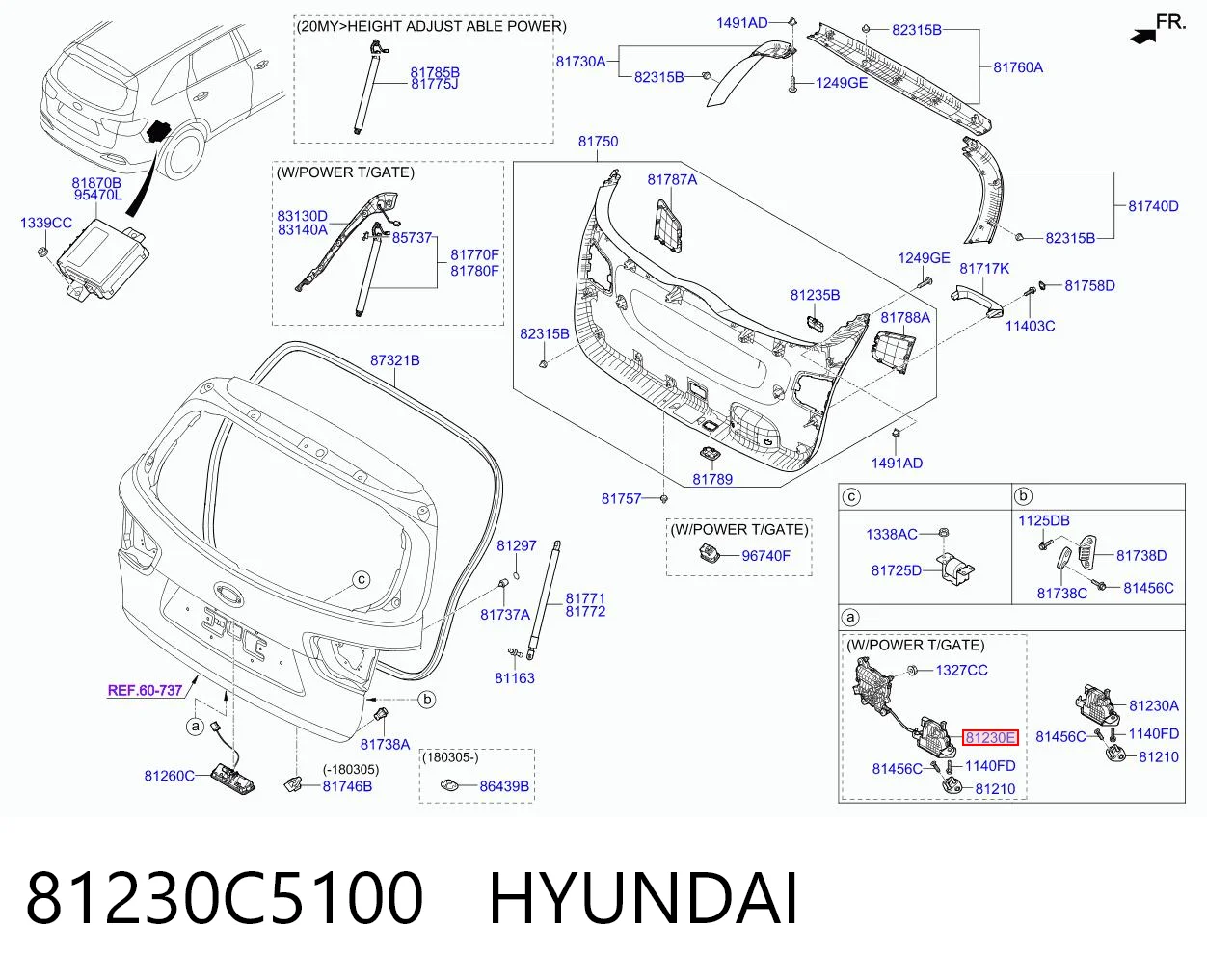 81230C5100 Hyundai/Kia Замок п'ятих дверей