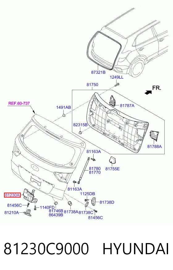 81230C9000 Hyundai/Kia Замок п'ятих дверей