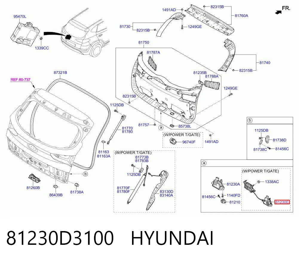 81230D3100 Hyundai/Kia Замок п'ятих дверей