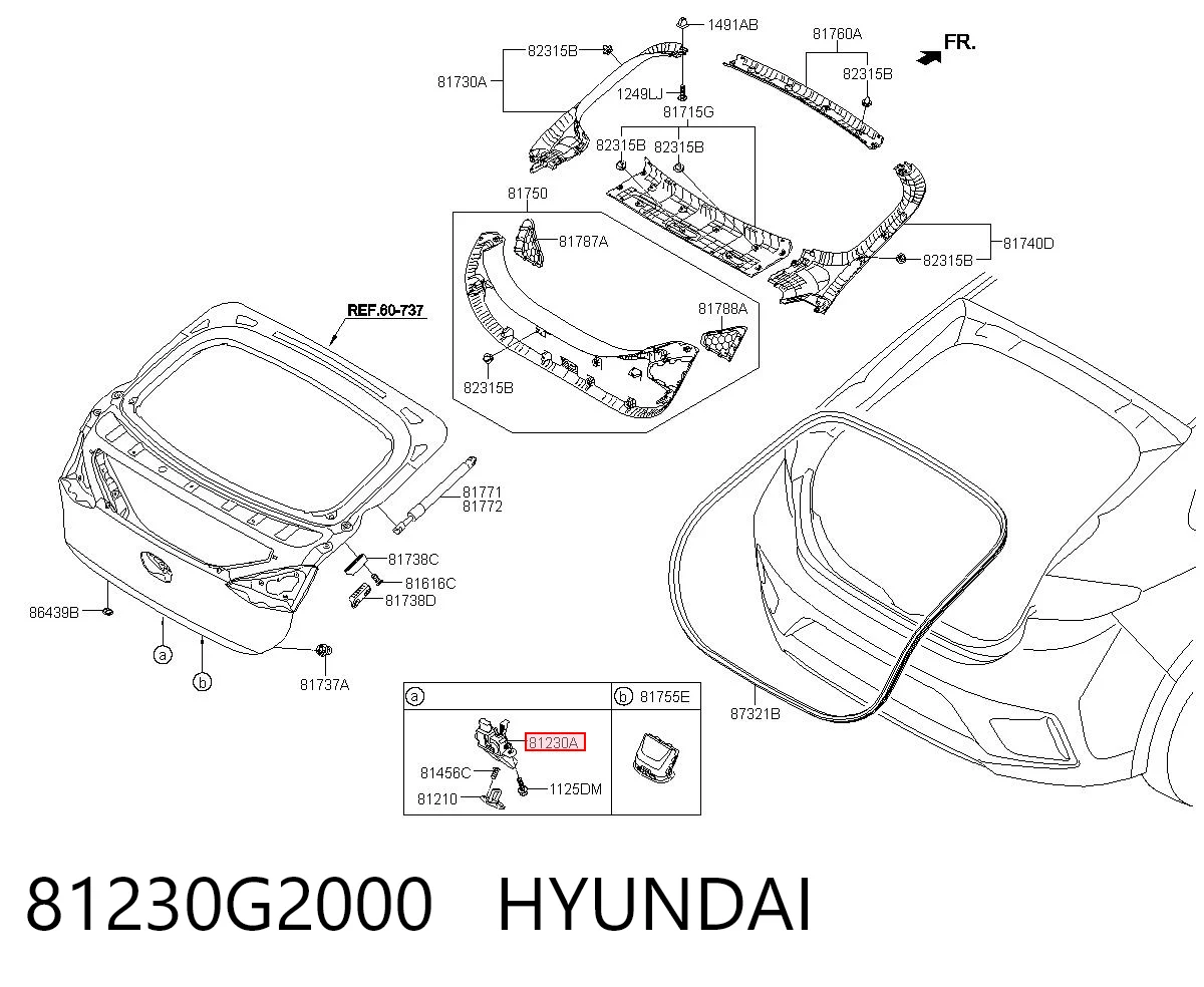 81230G2000 Hyundai/Kia Замок п'ятих дверей