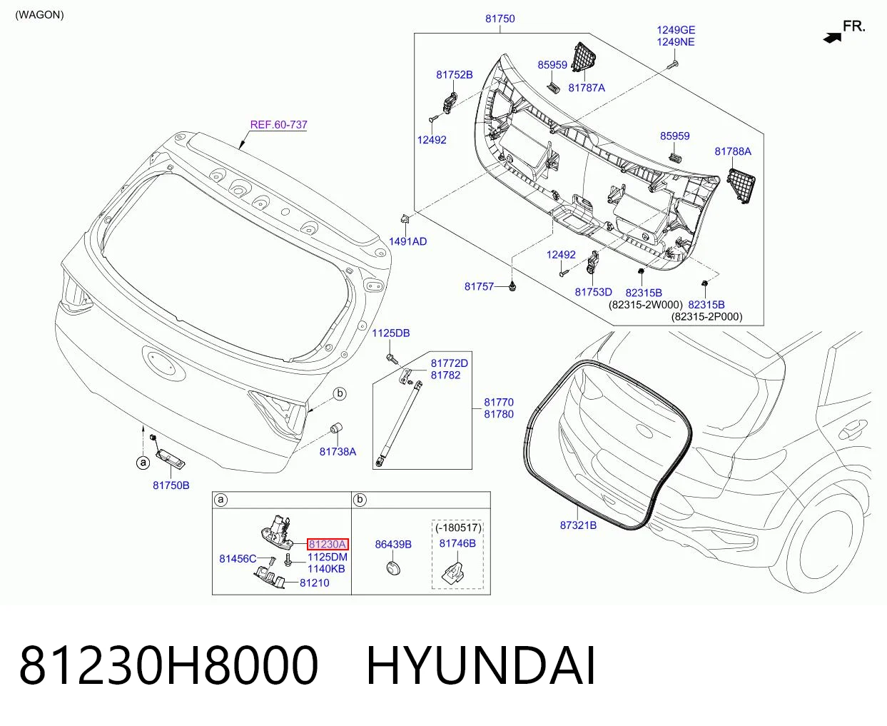 81230H8000 Hyundai/Kia Замок п'ятих дверей