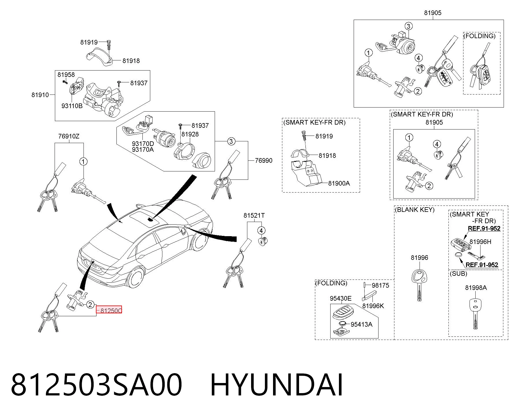 812503SA00 Hyundai/Kia Замок запалювання