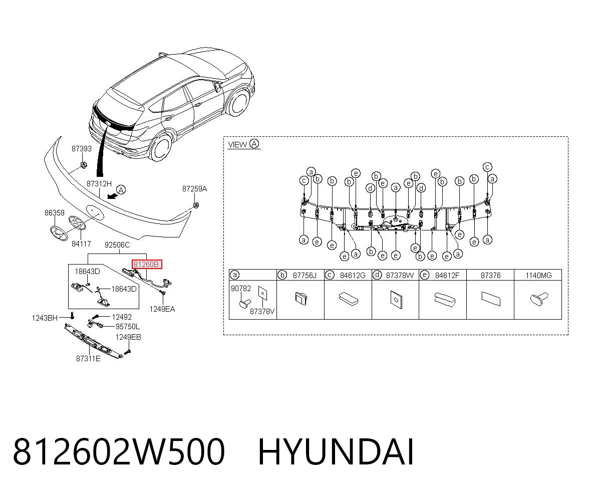 812602W500 Hyundai/Kia Ручка ляди, зовнішня