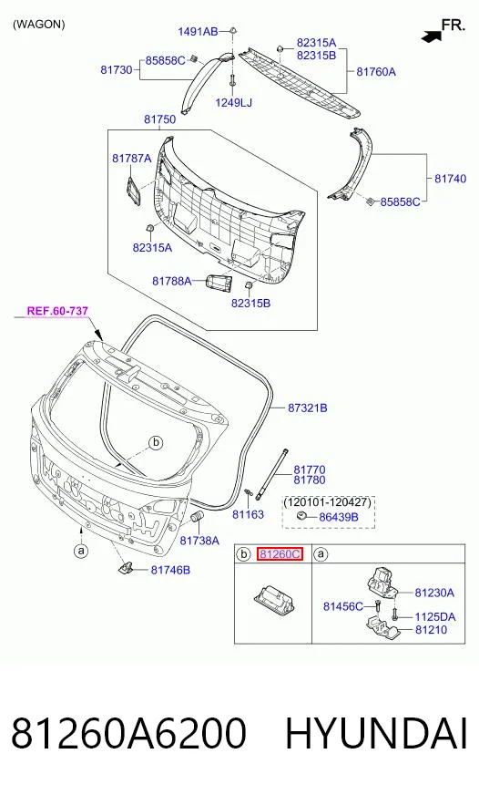 81260A6200 Hyundai/Kia Ручка багажника