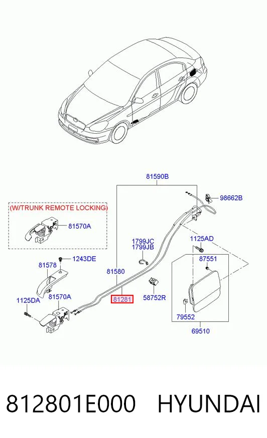812801E000 Hyundai/Kia Деталі двері