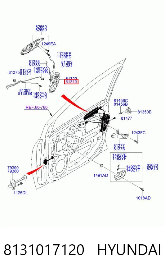 Замок водійських дверей на Hyundai Matrix  FC