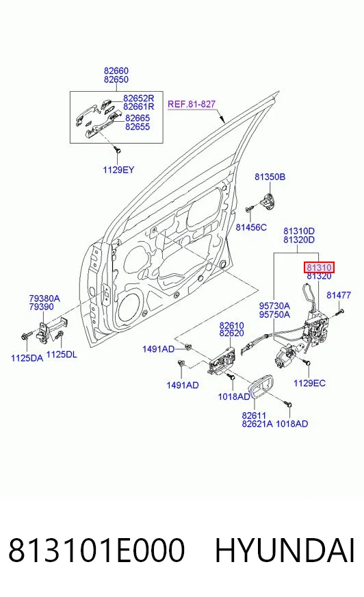 Замок водійських дверей на Hyundai Accent III MC