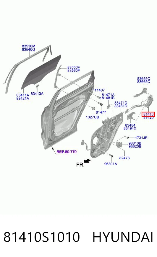 81410S1010 Hyundai/Kia Замок задніх дверей, лівих