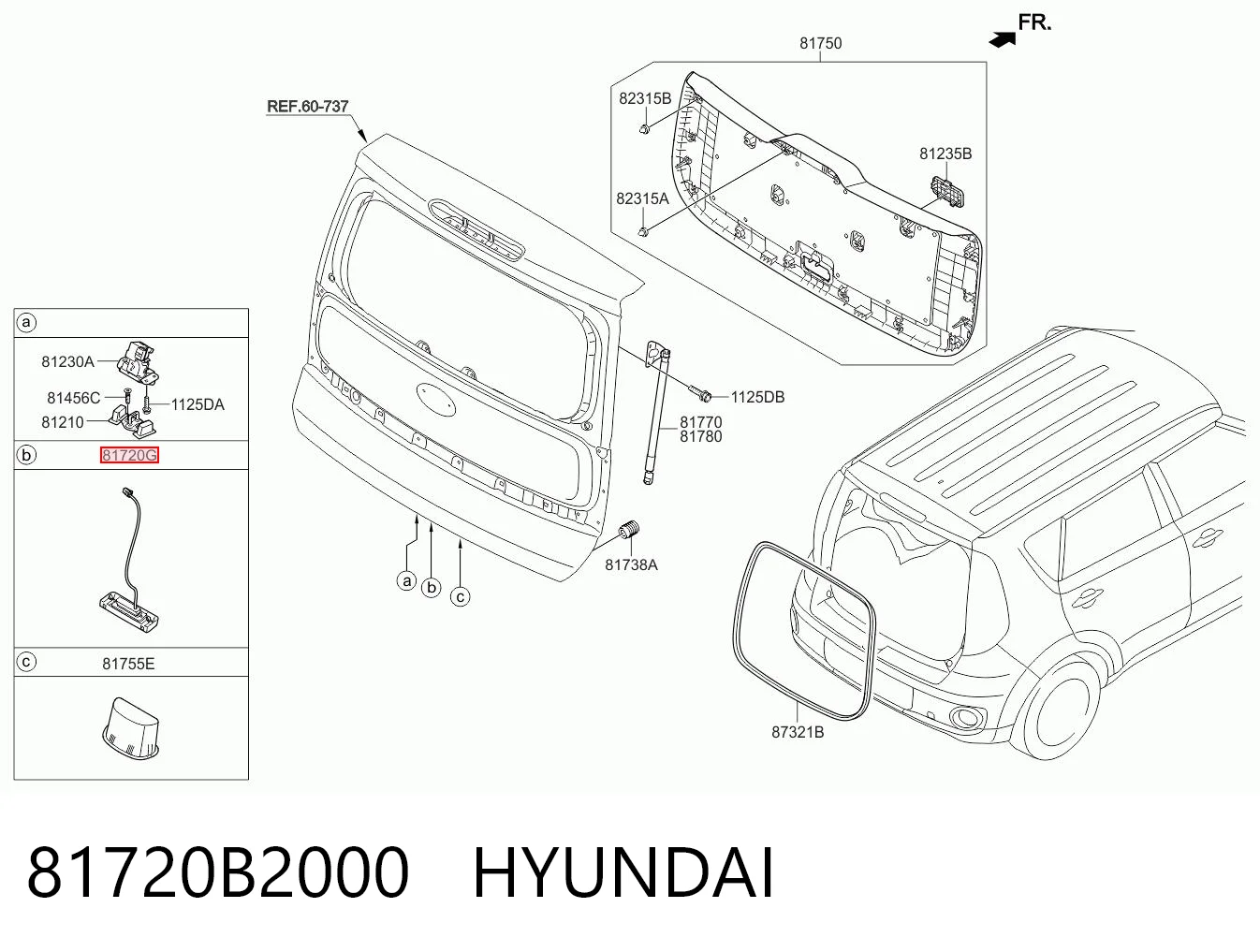 81720B2000 Hyundai/Kia Ручка ляди, зовнішня