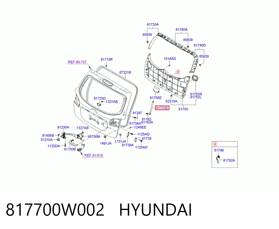 817700W002 Hyundai/Kia Амортизатор кришки багажника / двері 3/5-ї задньої