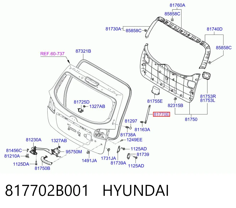 817702B001 Hyundai/Kia Амортизатор кришки багажника / двері 3/5-ї задньої