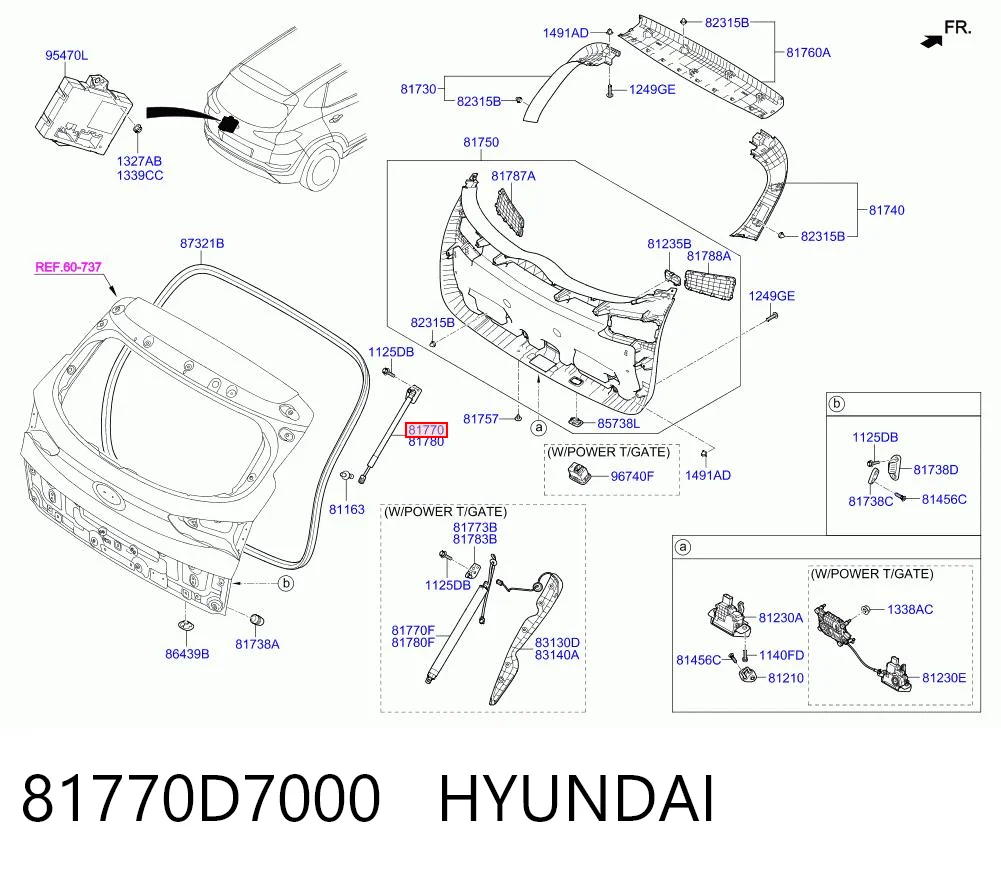 81770D7000 Hyundai/Kia Амортизатор кришки багажника / двері 3/5-ї задньої