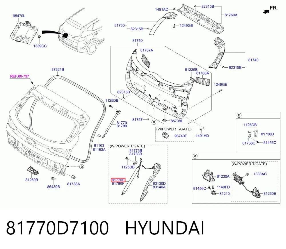 81770D7100 Hyundai/Kia Амортизатор кришки багажника / двері 3/5-ї задньої