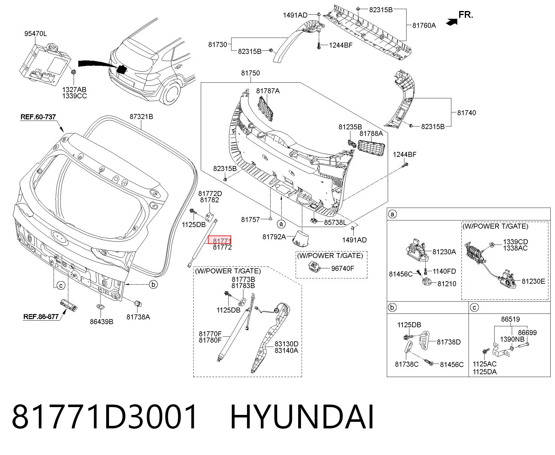 81771D3001 Hyundai/Kia Амортизатор кришки багажника / двері 3/5-ї задньої