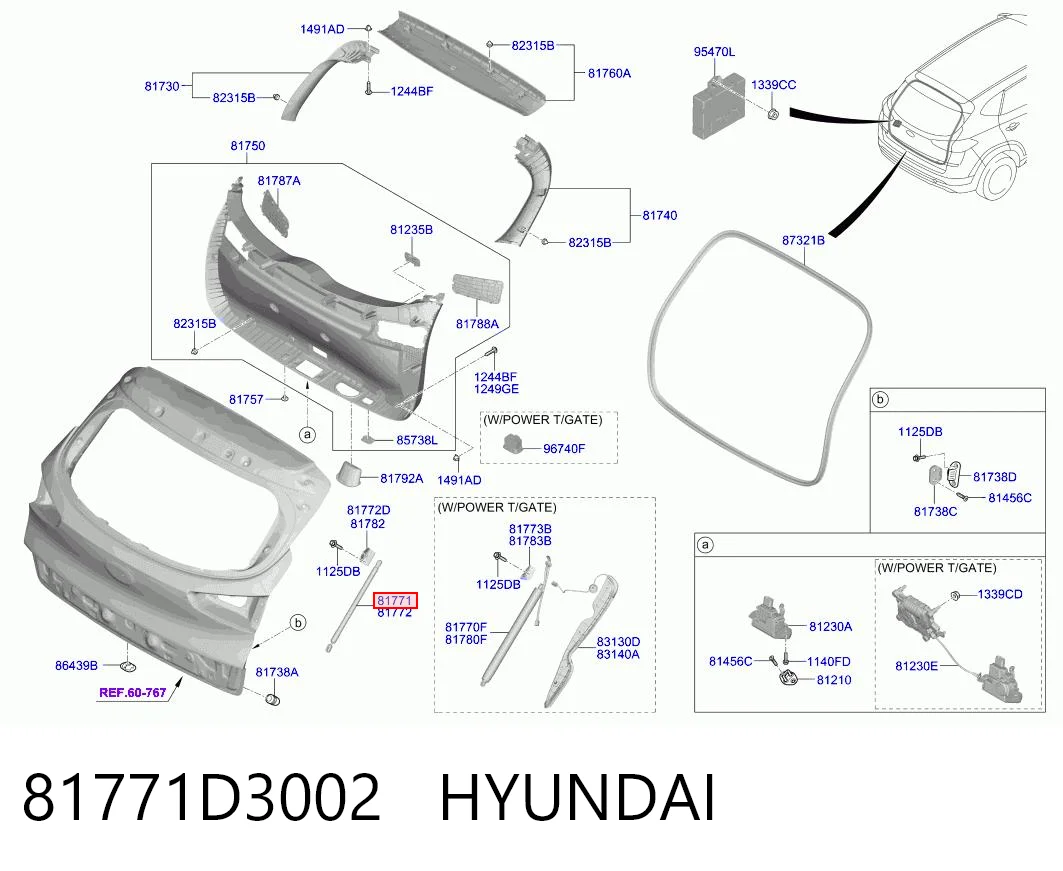 81771D3002 Hyundai/Kia Амортизатор кришки багажника / двері 3/5-ї задньої