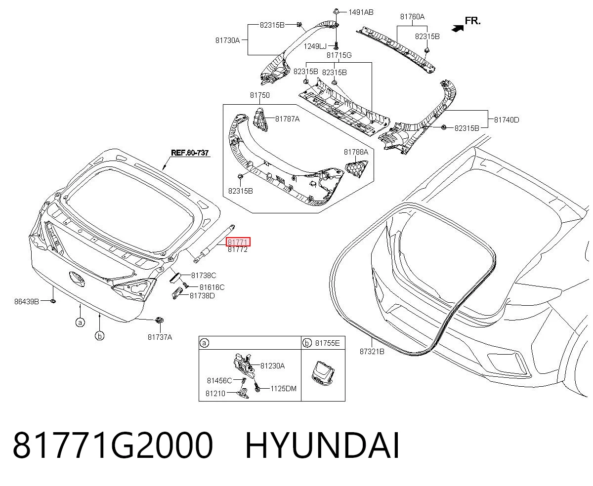 81771G2000 Hyundai/Kia Амортизатор кришки багажника / двері 3/5-ї задньої