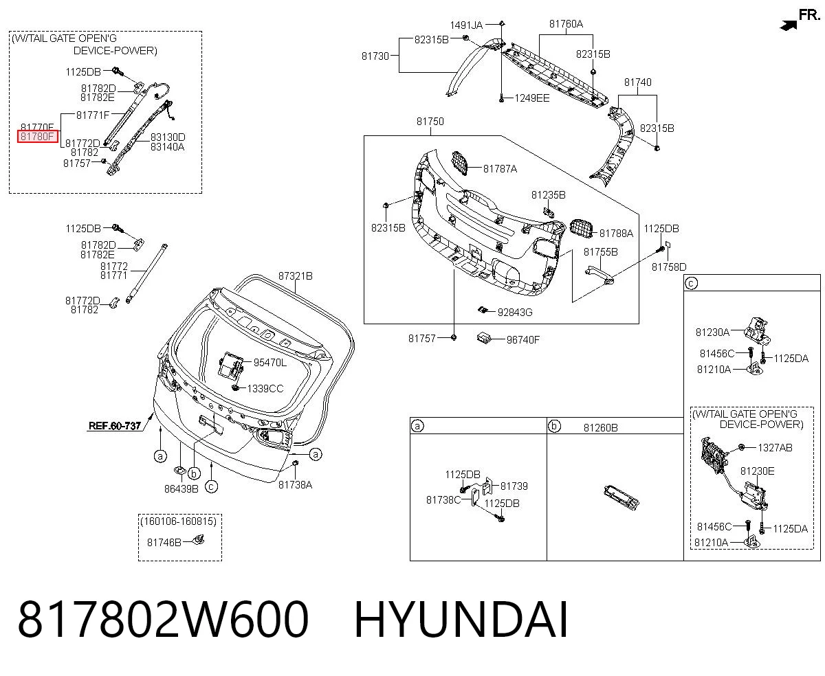 817802W600 Hyundai/Kia Амортизатор кришки багажника / двері 3/5-ї задньої