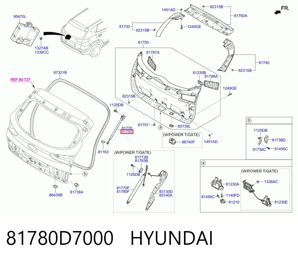 81780D7000 Hyundai/Kia Амортизатор кришки багажника / двері 3/5-ї задньої