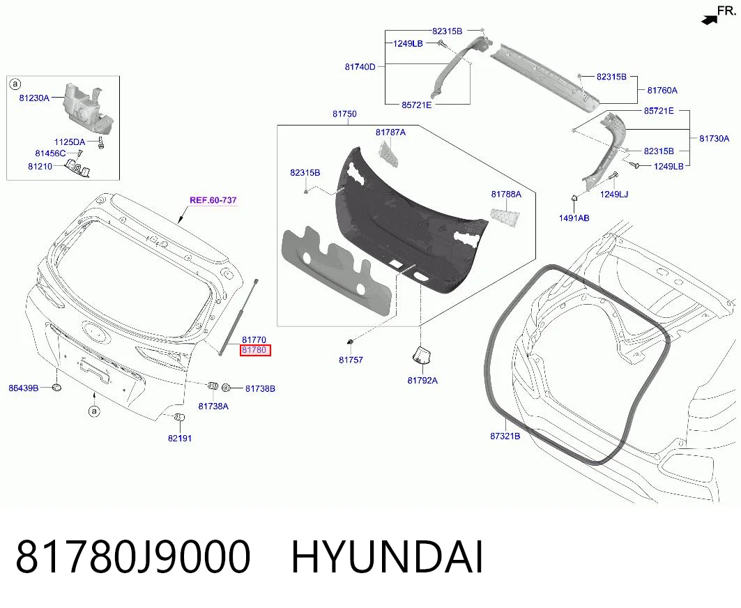 81780J9000 Hyundai/Kia Амортизатор кришки багажника / двері 3/5-ї задньої
