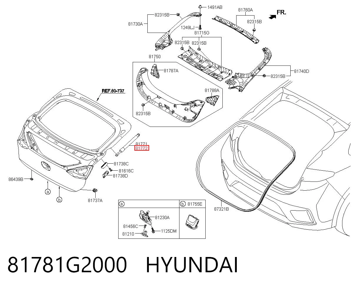 81781G2000 Hyundai/Kia Амортизатор кришки багажника / двері 3/5-ї задньої