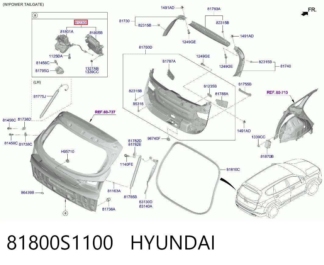 81800S1100 Hyundai/Kia Замок п'ятих дверей