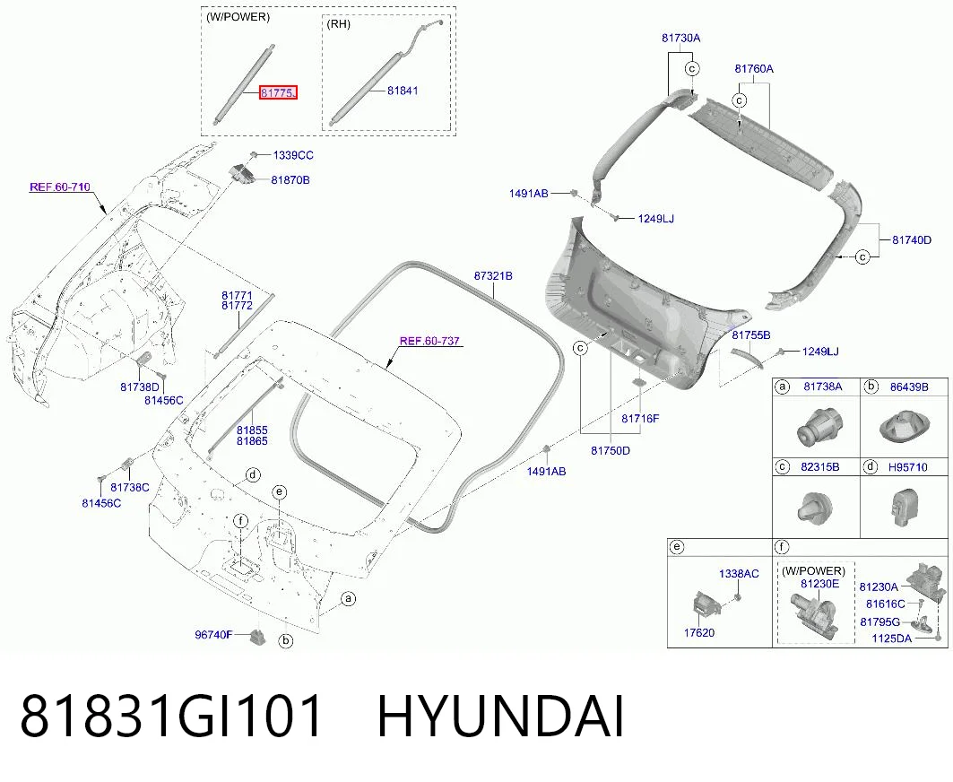 81831GI101 Hyundai/Kia Амортизатор кришки багажника / двері 3/5-ї задньої