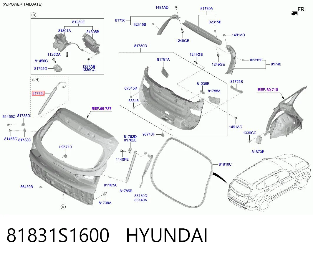 81831S1600 Hyundai/Kia Амортизатор кришки багажника / двері 3/5-ї задньої