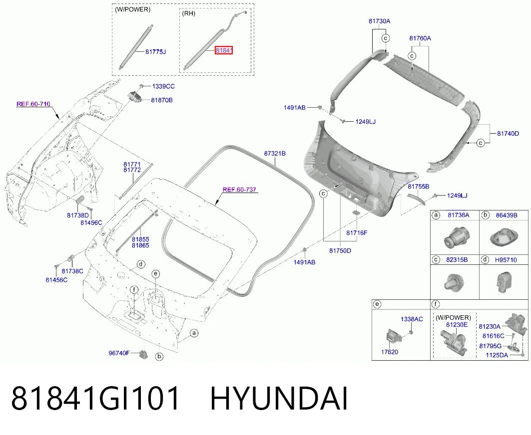 81841GI101 Hyundai/Kia Амортизатор кришки багажника / двері 3/5-ї задньої