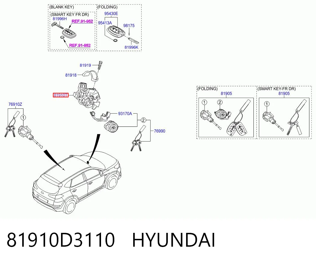 81910D3110 Hyundai/Kia Замок запалювання