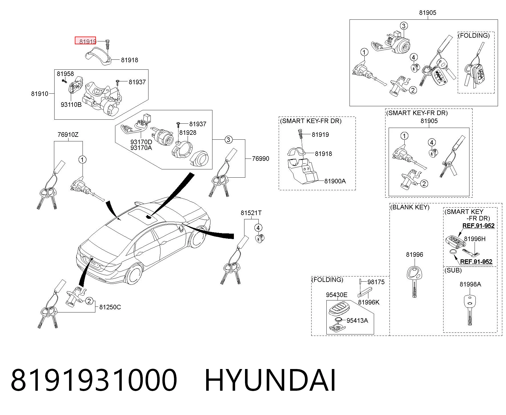 8191931000 Hyundai/Kia Болт/гайка кріплення