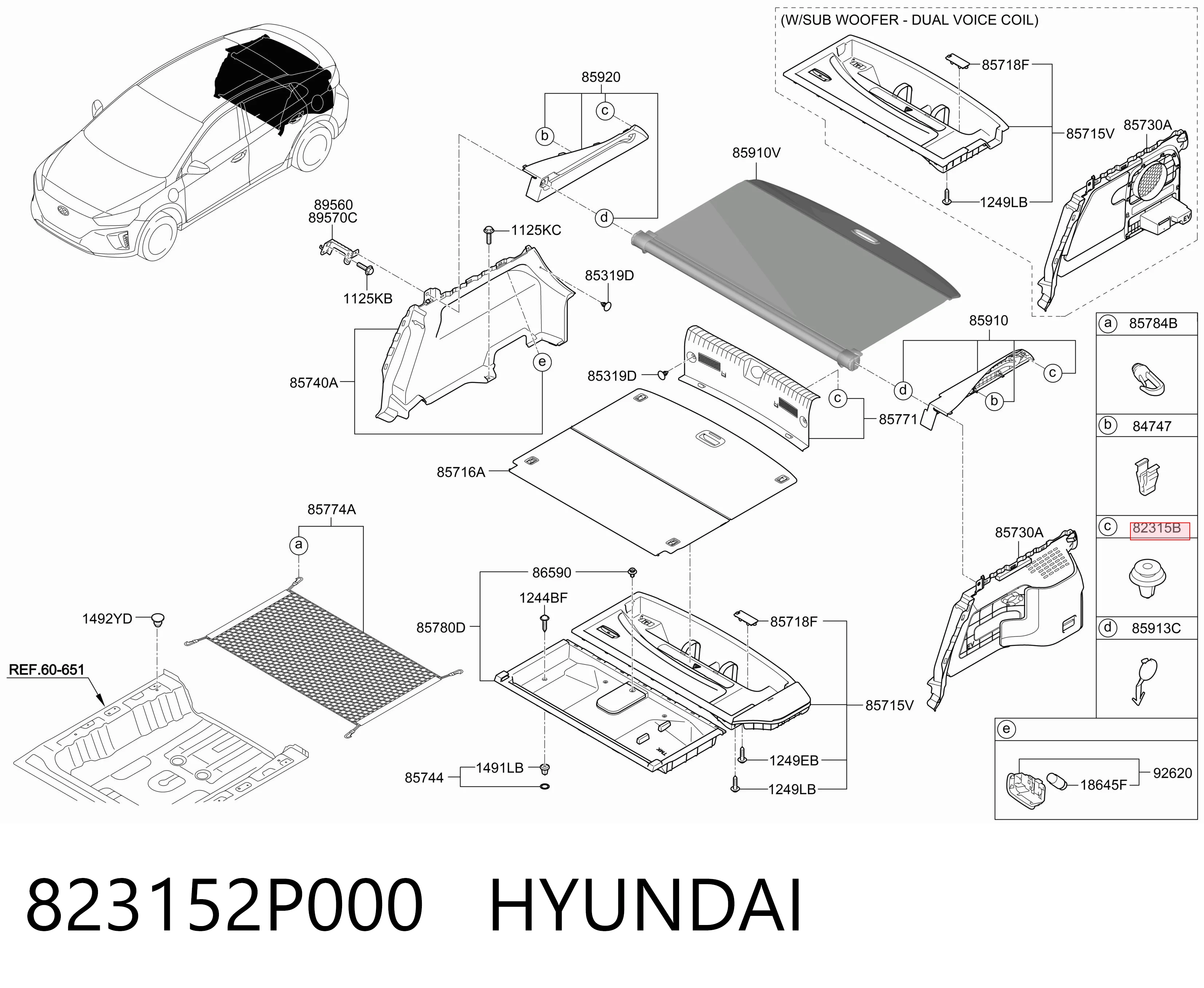 Купити 823152P000 Chrysler Пістон (кліп) кріплення обшивки дверей