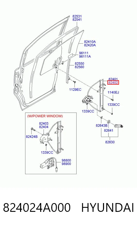 Склопідйомник (механізм переміщення скла) на Hyundai H200  