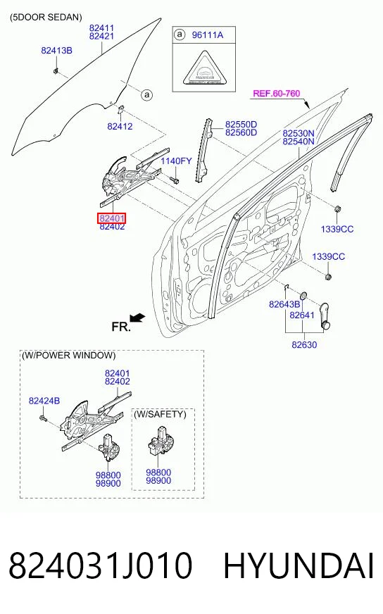 Склопідйомник з електродвигуном Hyundai I20 I хетчбек (PB) (2008 - 2012) ціна, від 118.96 USD