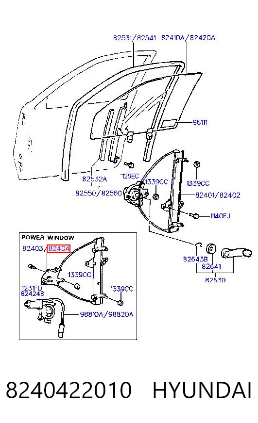 Механізм склопідіймача дверей передніх, правих Hyundai Accent I седан (1994 - 2001) ціна, від 24.01 USD