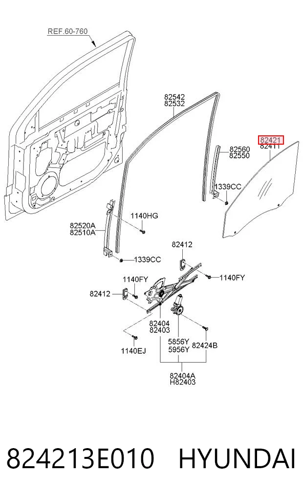 GS4017D302S Sekurit Скло пасажирських дверей