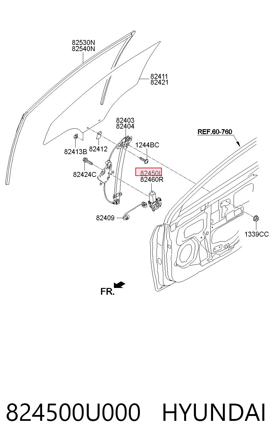 824500U000 Hyundai/Kia Мотор склопідйомника водійських дверей