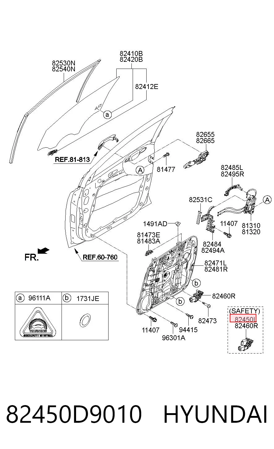 82450D9010 Hyundai/Kia Мотор склопідйомника водійських дверей