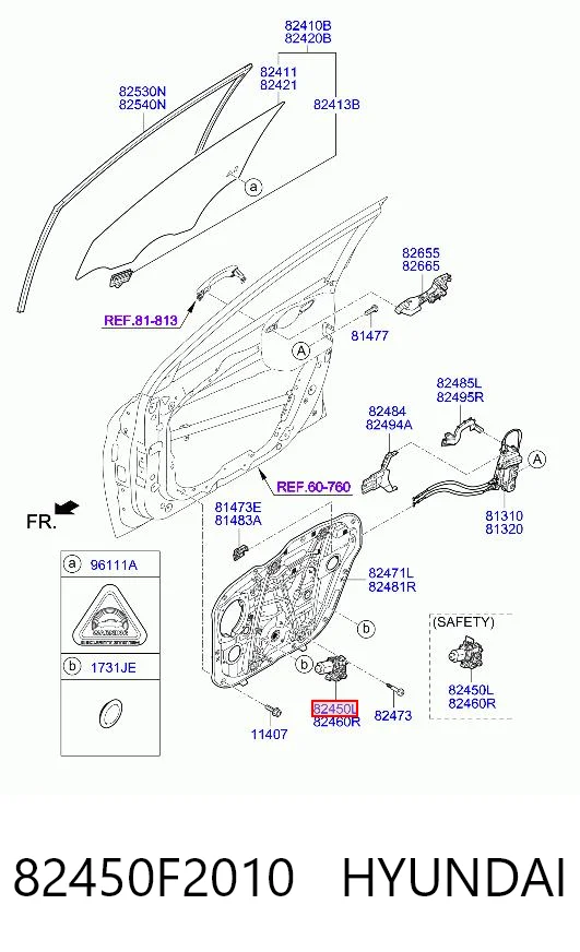 82450F2010 Hyundai/Kia Мотор склопідйомника водійських дверей