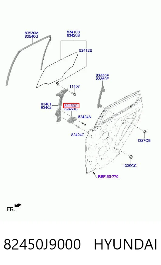 82450J9000 Hyundai/Kia Мотор склопідйомника водійських дверей