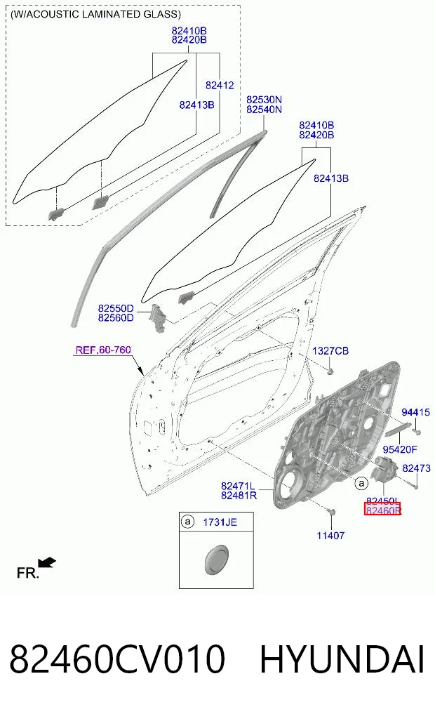 82460CV010 Hyundai/Kia Мотор склопідйомника дверей передніх, правих