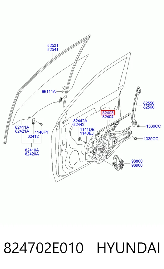 Склопідйомник з електродвигуном Hyundai Tucson I позашляховик (JM) (2004 - 2010) ціна, від 11.49 USD