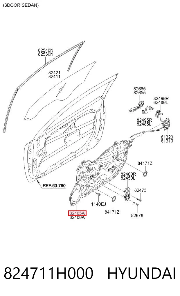  Склопідйомник передньої лівої двері KIA Ceed 