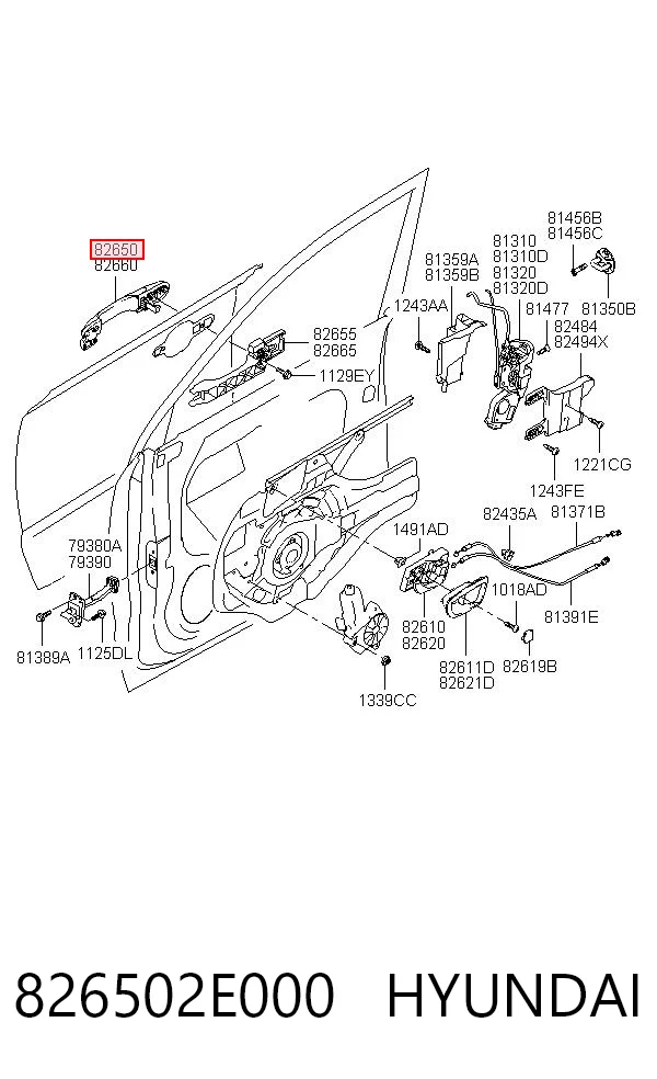 826502E000 Hyundai/Kia Ручка передньої двері зовнішня ліва