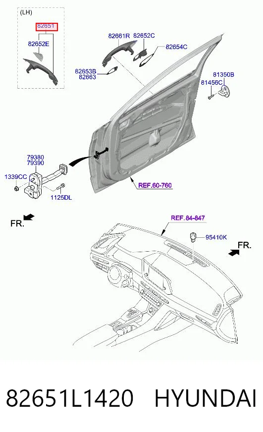 82651L1420 Hyundai/Kia Ручка передньої двері зовнішня ліва