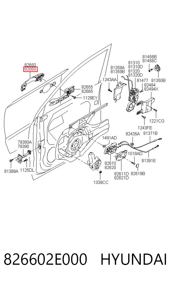 826602E000 Hyundai/Kia Ручка передніх дверей зовнішня, права