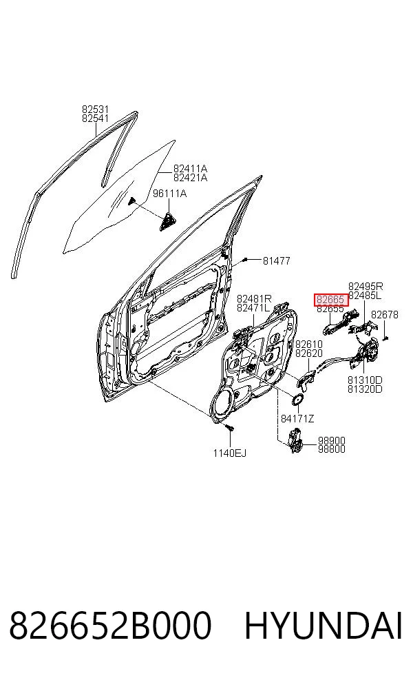 826652B000 Hyundai/Kia Тримач зовнішньої ручки дверей, передньої правої