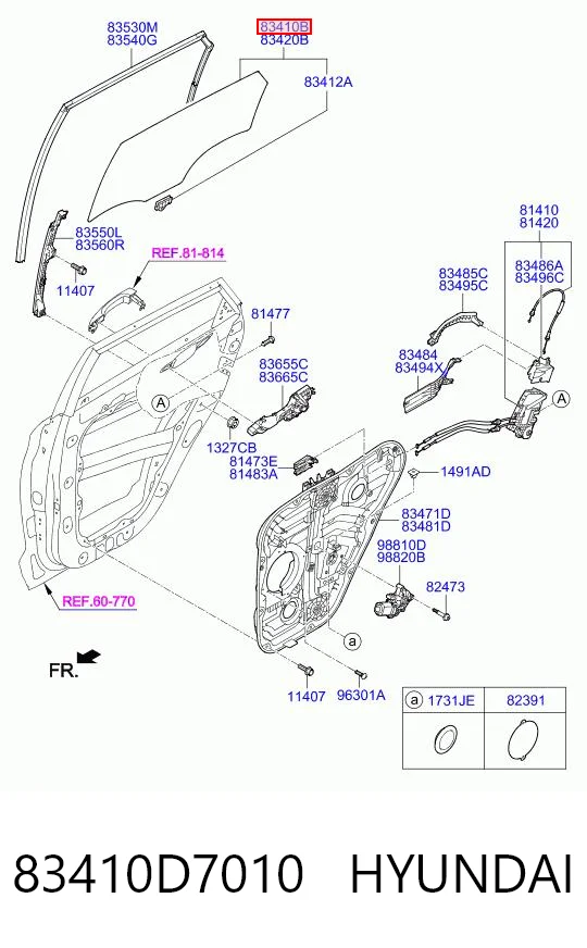 GS3251D303 XYG Скло задніх дверей, лівих