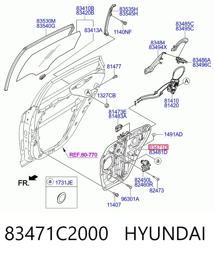 83471C2000 Hyundai/Kia Склопідйомник задніх лівих дверей